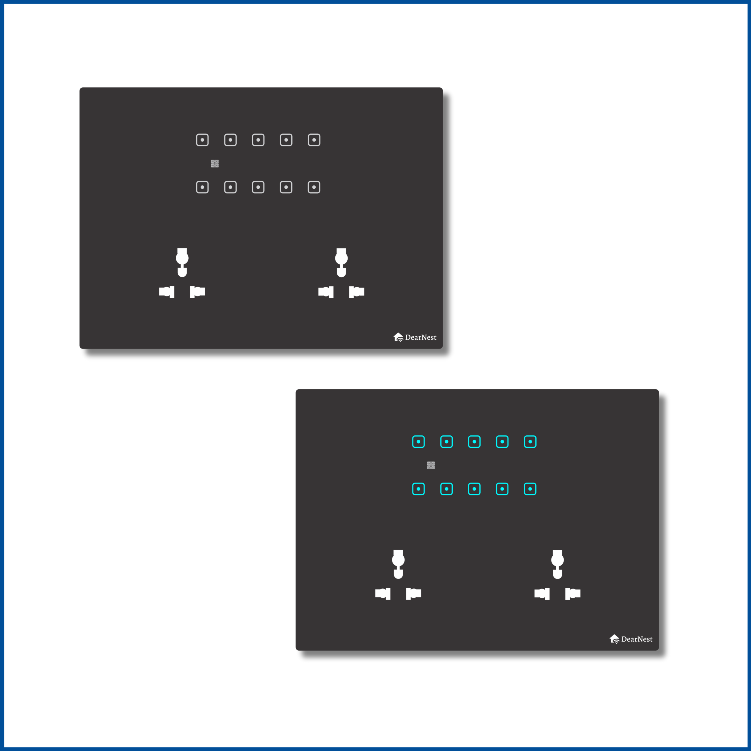 Smart Touch Switch Board | Size : 12M | 10 Switch & 2 Socket Control