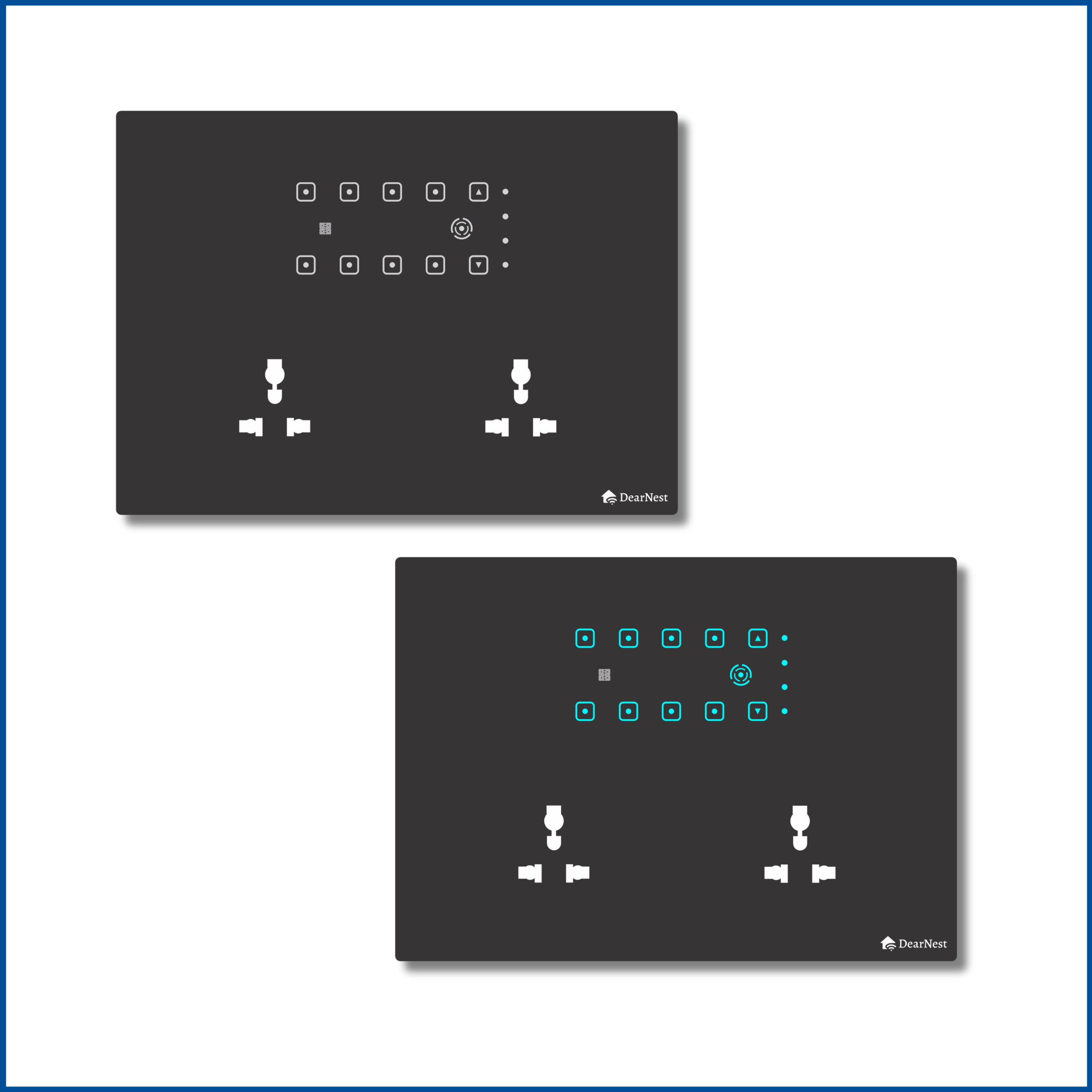 Smart Touch Switch Board | Size : 12M | 8 Switch, 1 Fan & 2 Socket Control