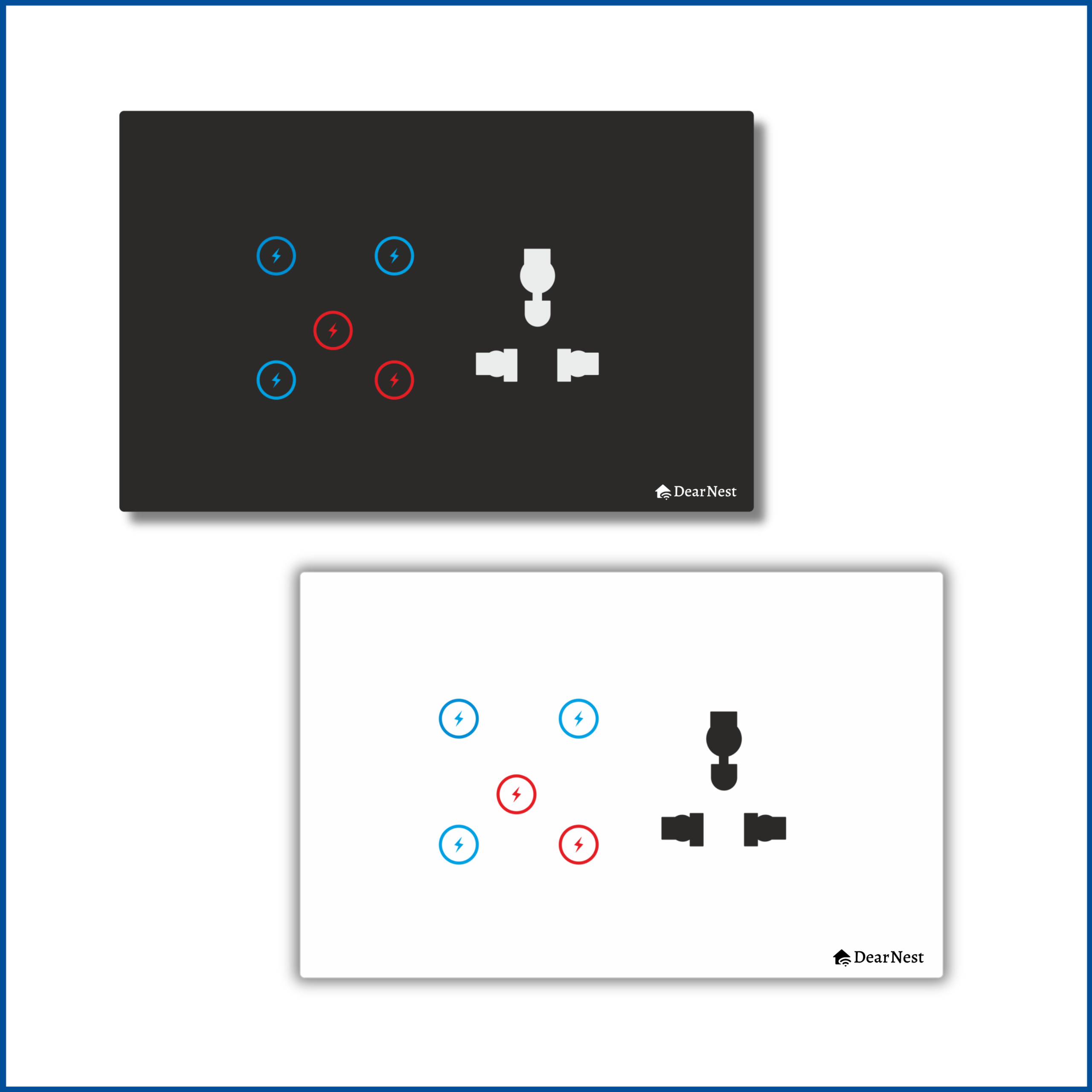 Smart Touch Switch | Size : 4M | 5 Switch & 1 Socket Control