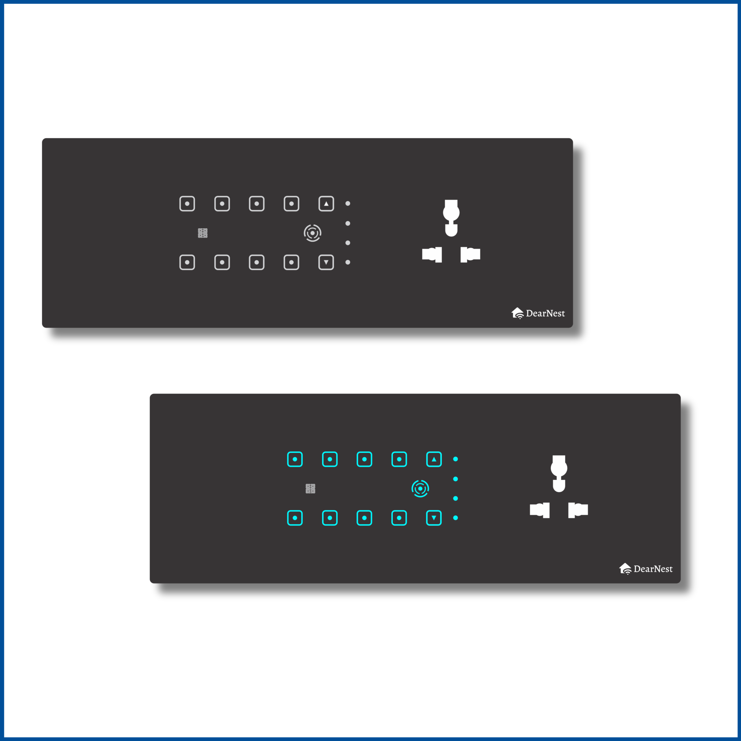 Smart Touch Switch Board | Size : 8M | 8 Switch, 1 Fan & 1 Socket Control